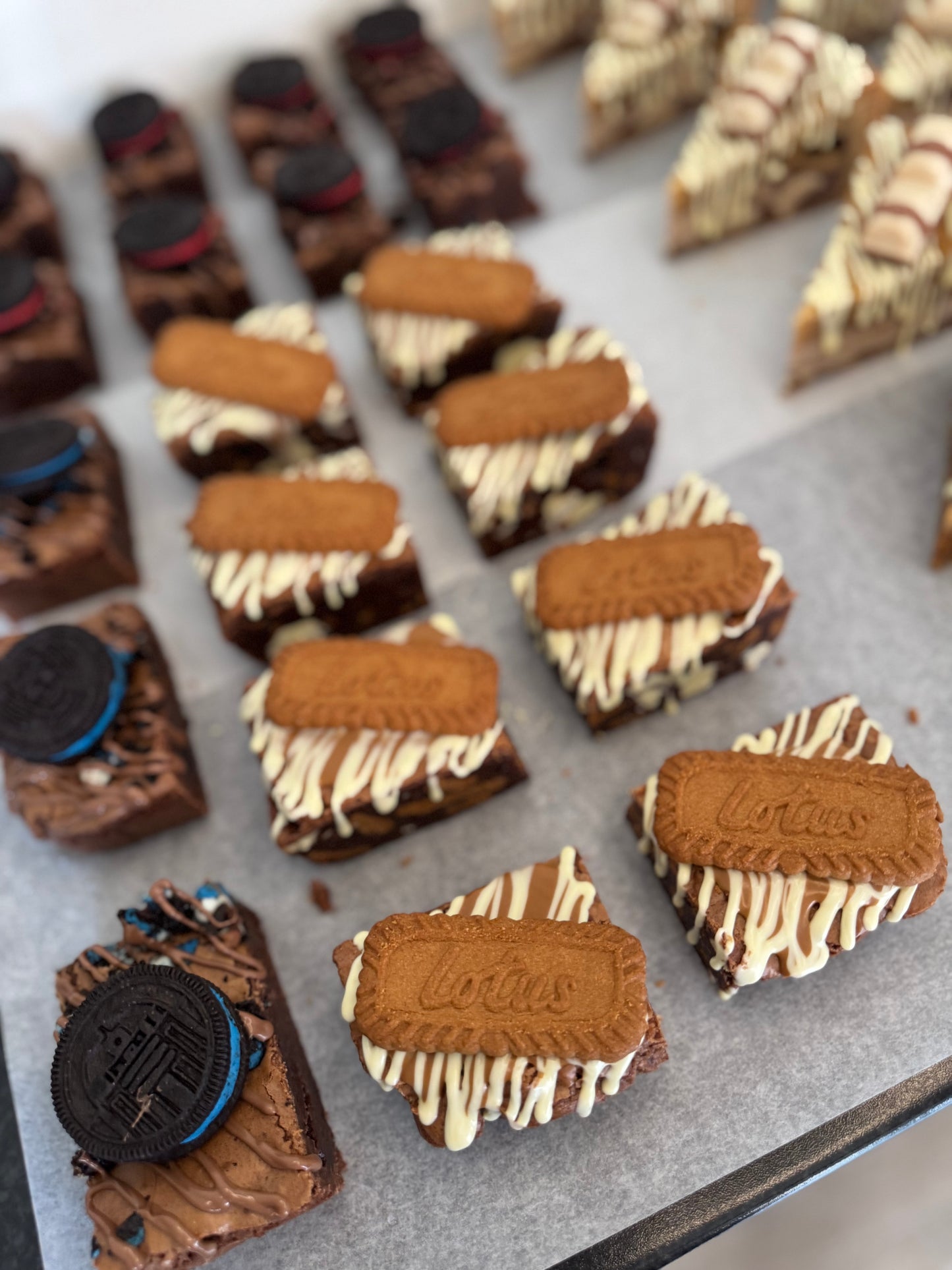 White chocolate Biscoff brownie